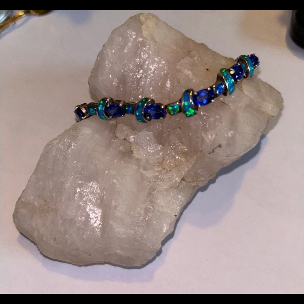 Opal and tanzanite bracelet